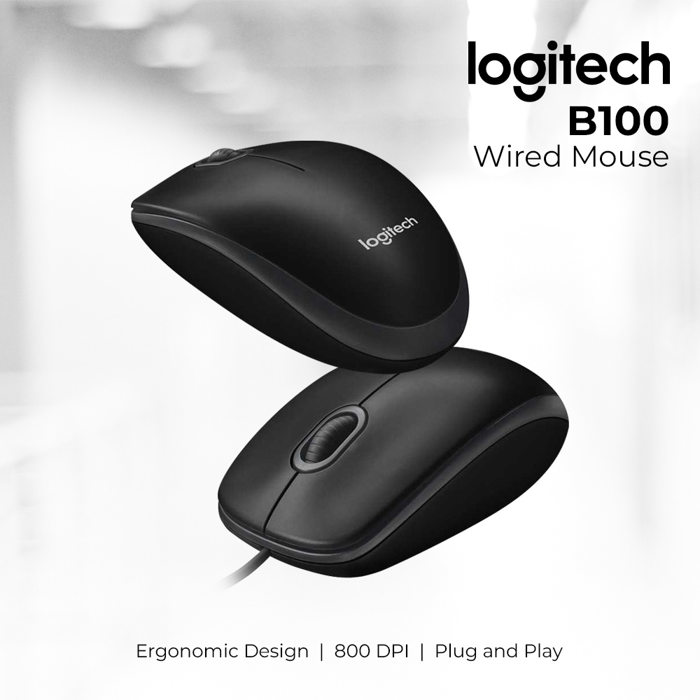 Logitech Wired Mouse - B100 - LTMS0ABK Black