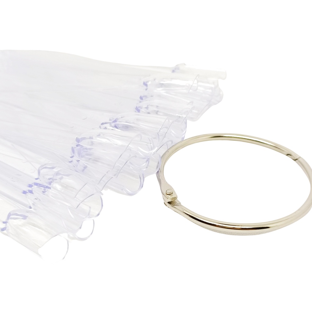 50pcs Ring Chart Nail Display White Transparant