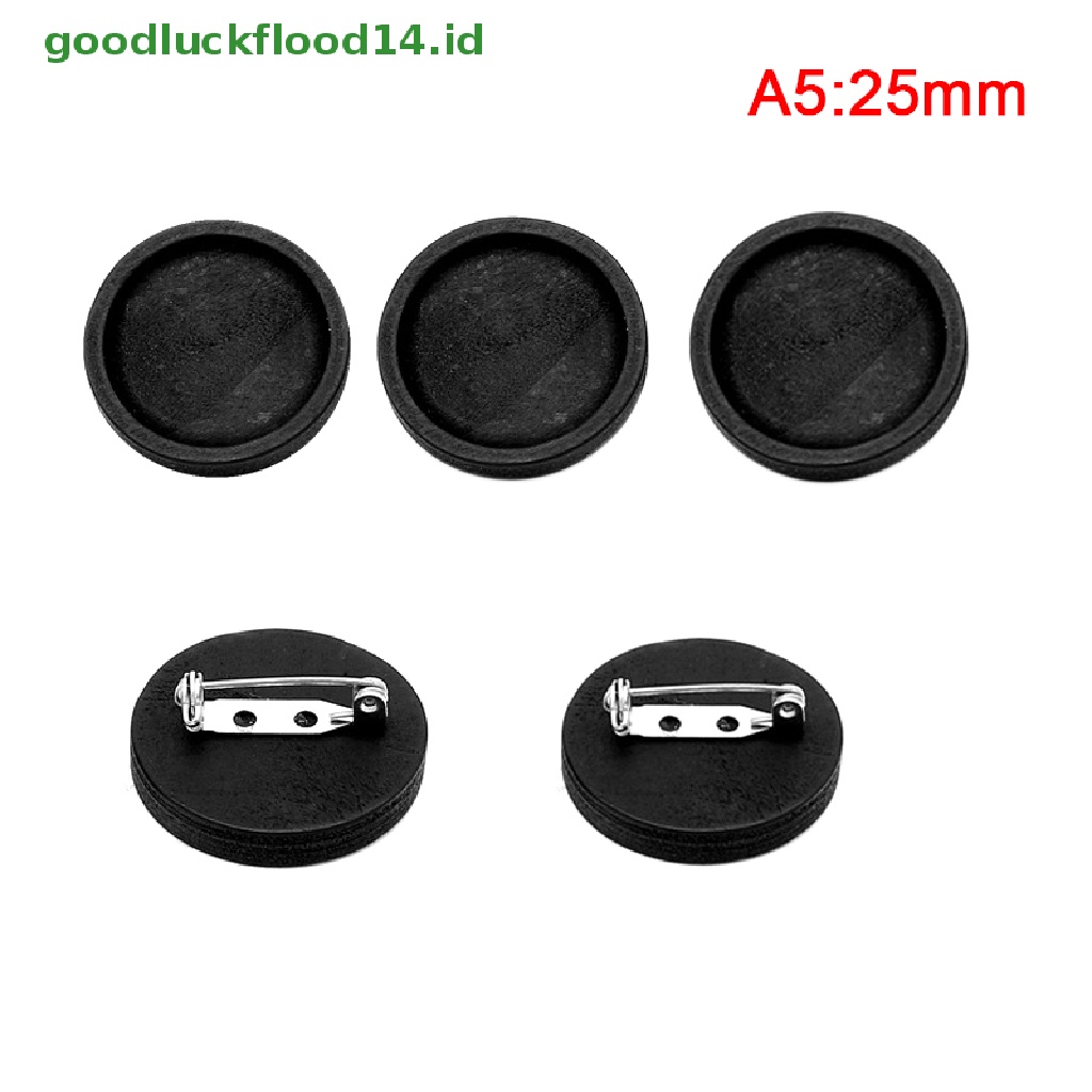 [GOOGFOUR] 5pcs Set Dasar Bros Cabochon Kayugs20 25 30 40mm Dia Nampan Bezel Bulat Diy Bros Pin Backs Untuk Membuat Perhiasan [TOP]