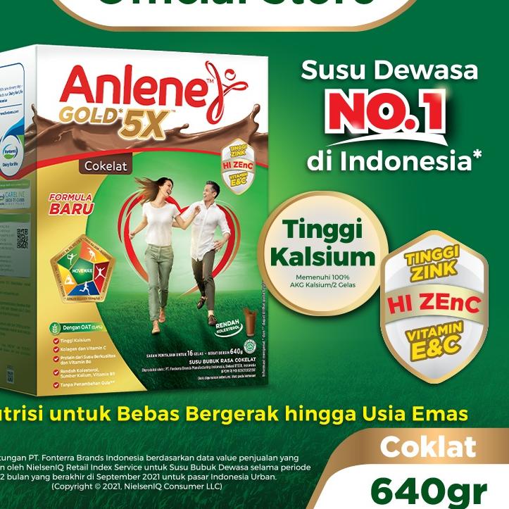 

NEW | BMH|Anlene Gold 5X Susu Bubuk Cokelat 640g - Nutrisi Tulang, Sendi, dan Otot