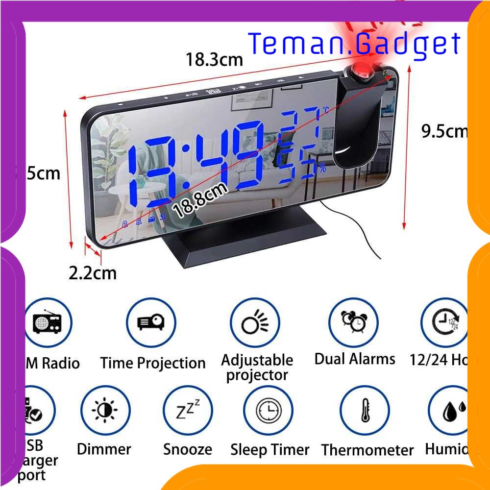 TG-PJM Ruyun Jam Alarm Digital Proyektor Temperature Humidity FM Radio - EN8827