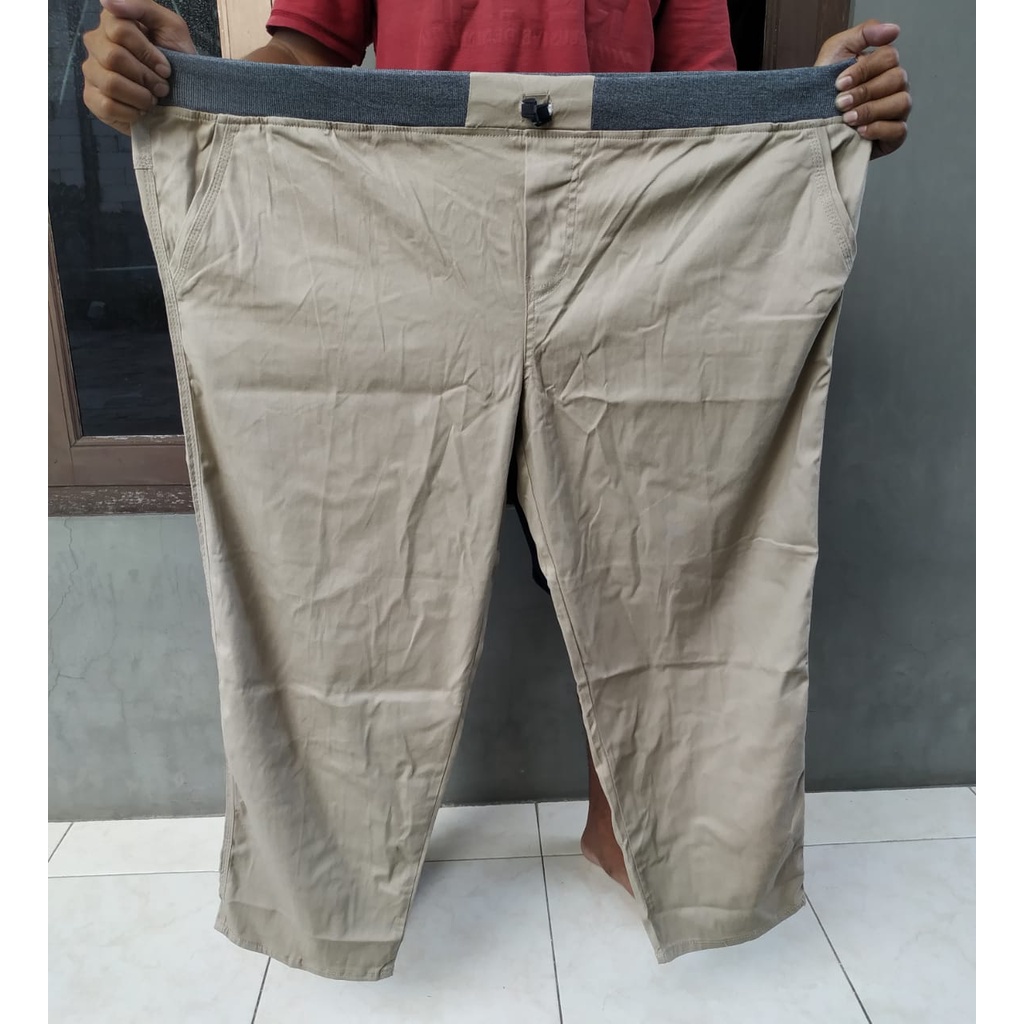 Celana Chino Panjang Pria Pinggang Kolor Rip Big Size Jumbo Premium 39 Sampai 50 JU64