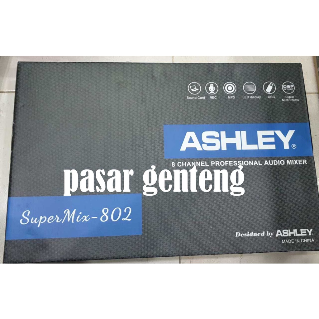 ashley mixer supermix 802 mx802 8 channel dsp usb led display