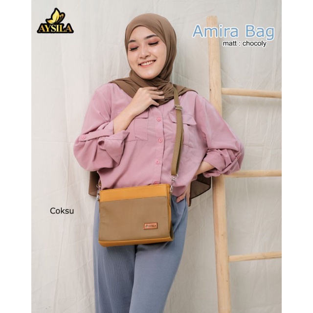 AMIRA BAG BY AYSILA TAS SELEMPANG BAHAN CHOCOLY ANTI AIR PREMIUM WATERPROOF