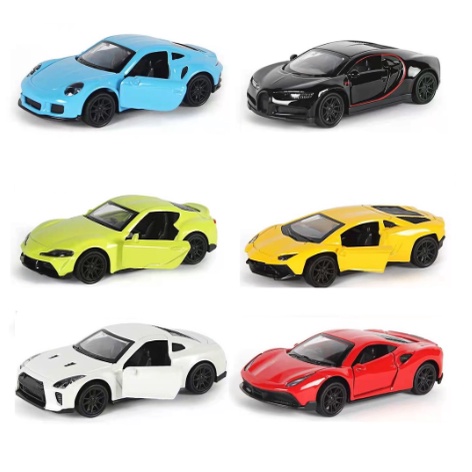 Miniatur Diecast Mobil Lamborghini Ferrari GTR Bugatti Porsche Toyota Mainan Anak Laki-Laki Mobil Mobilan