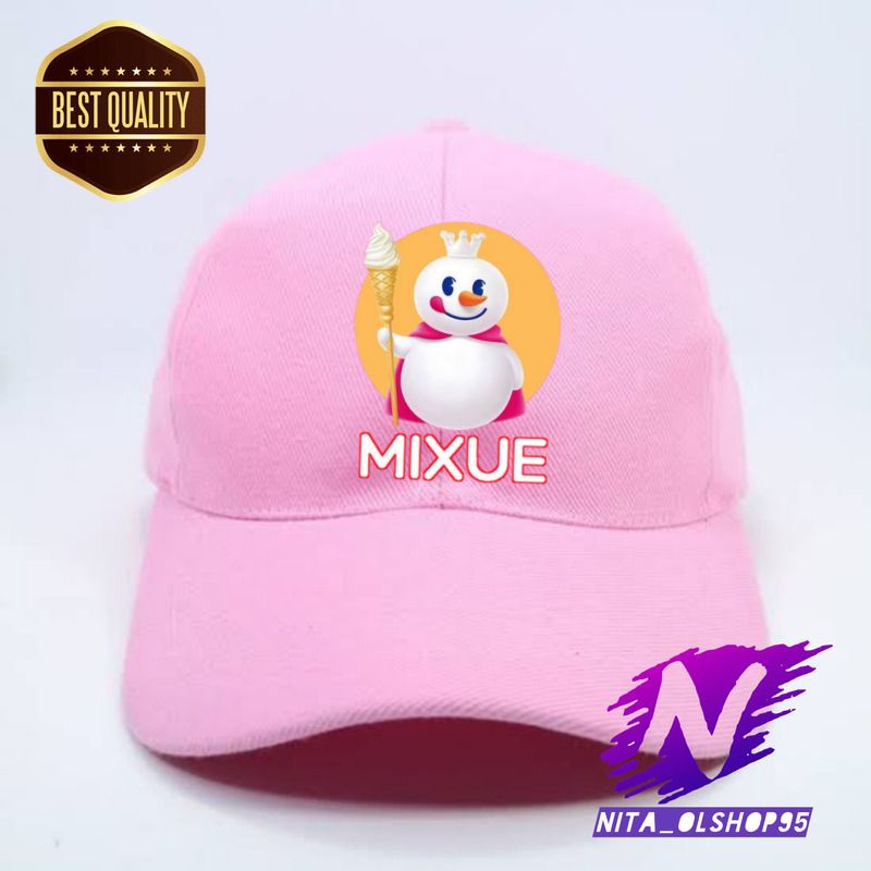 topi baseball anak eskrim mixue karakter