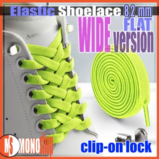 tali sepatu elastis lebar model flat dengan clip on lock