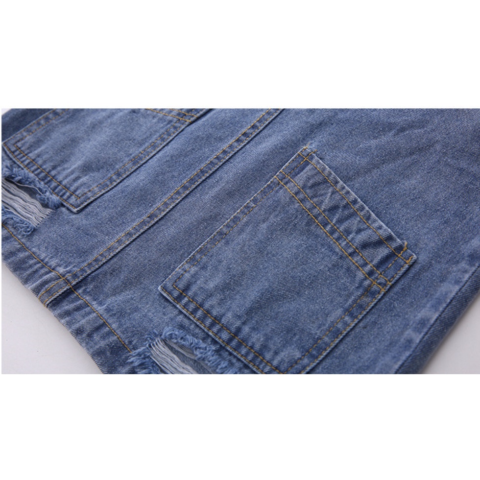 babyfit TWO POCKET RIPPED jeans baju kodok rok jeans overall anak perempuan import jx-0118