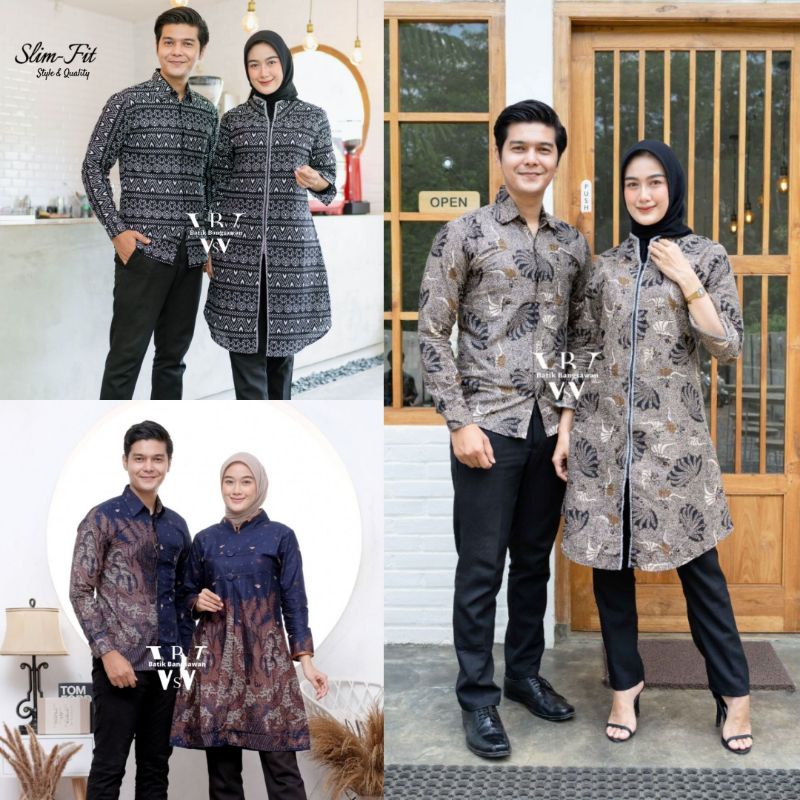 Maura Couple - Sania Ruffle Batik Couple Ori Ndoro Jowi Garansi Termurah Shopee - BATIK MODERN SOLO