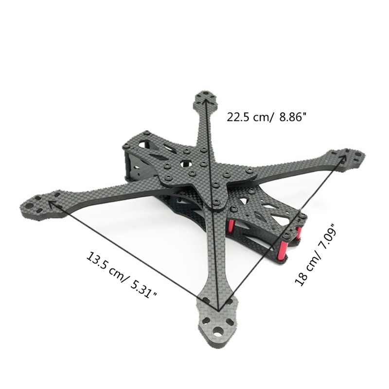 Zzz Flight 225mm FPV Racing Flight Frame Carbon Fiber Frame Kit Untuk Penerbangan FPV