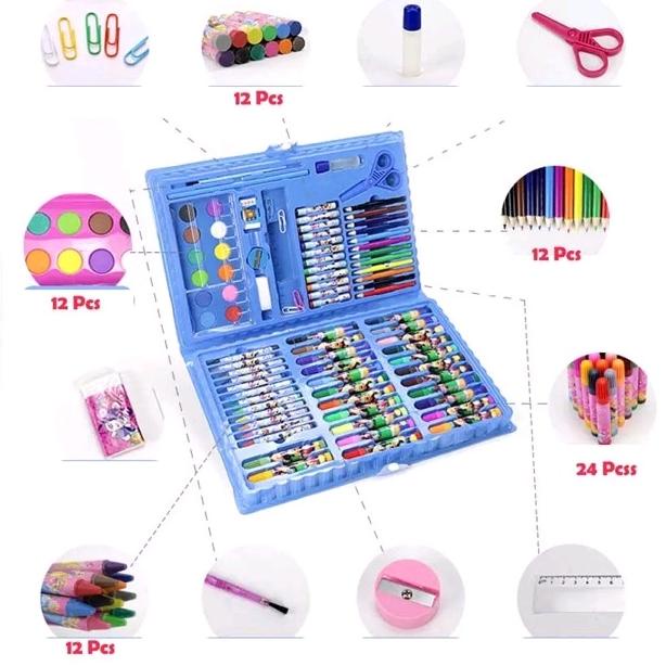 

( BAYAR DITEMPAT ) CL Pensil Warna 86Pcs In 1 Crayon Anak Art Set Alat Lukis Menggambar Seni Kerajinan Anak ..