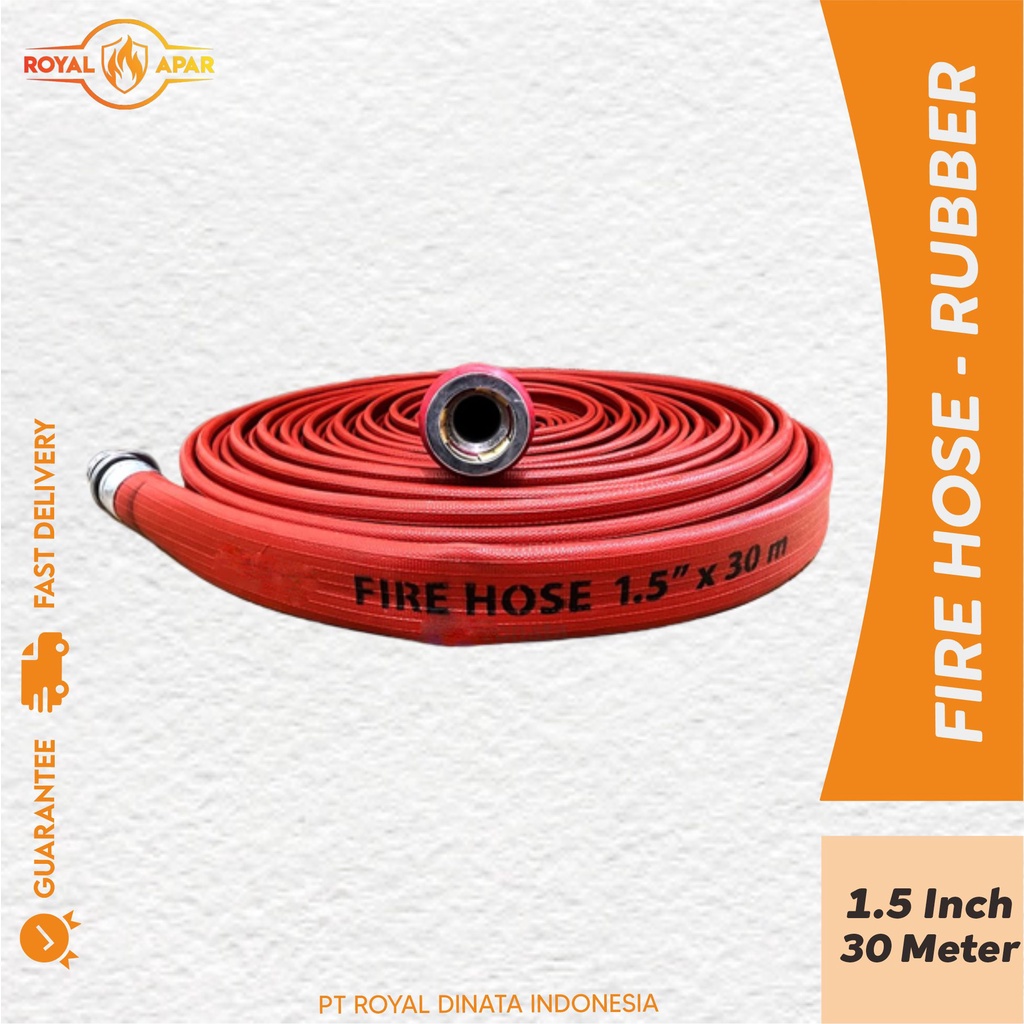 Fire Hose Rubber 2.5 Inch / 1.5 Inch dengan kopling