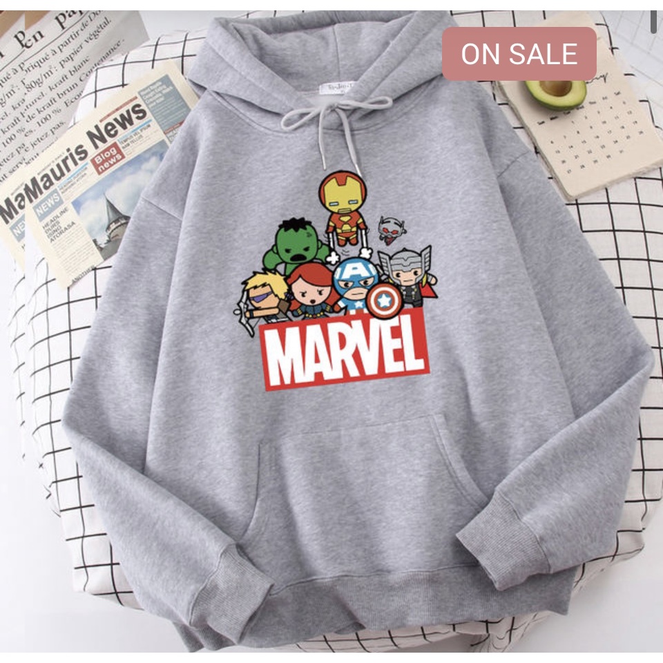 Jumper Hoodie Anak  MARVEL SUPERHERO II Jaket Hoodie Anak Viral II Sweater Hoodie Kids Sz M - XL ( Laki Laki &amp; Peremepuan )