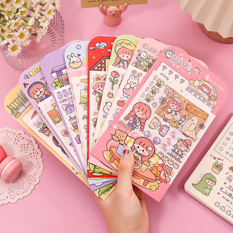 PAOPAO Stiker Korea Akichan Cute Import isi 4 Lembar Cakep