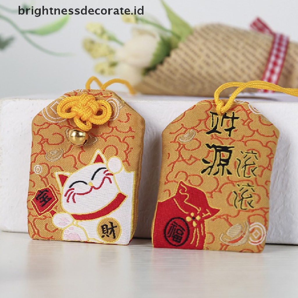 [Birth] 1pc Bordir bless bag Gantungan Kunci Omamori Pray Love Kesehatan Aman Belajar Kekayaan [ID]