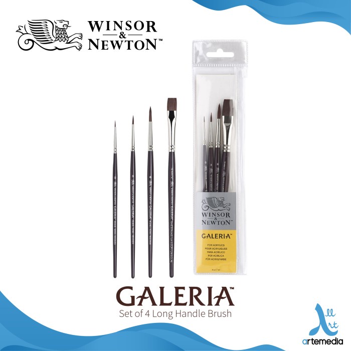 

Kuas Lukis Winsor & Newton Galeria Set 4 Synthetic Brush Short Handle
