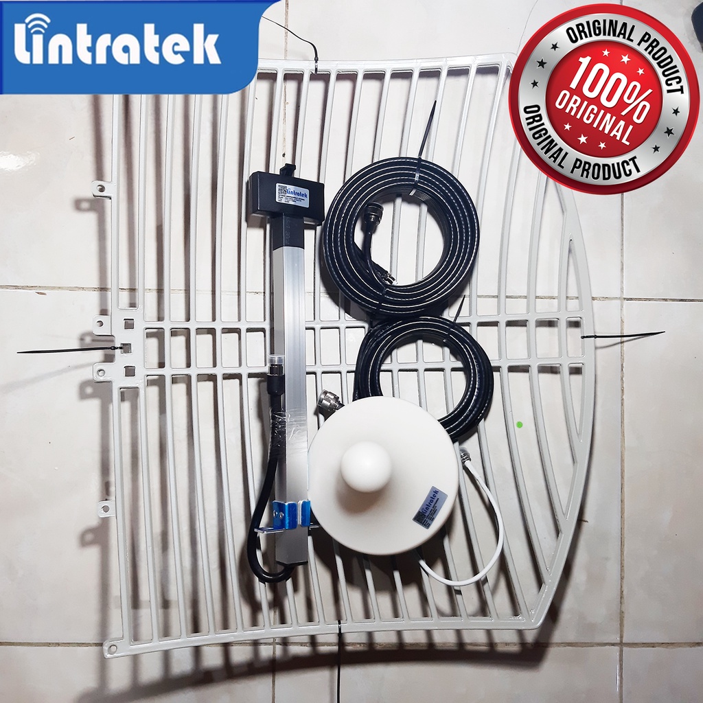 Paket Lengkap Set Antena GRID LINTRATEK untuk BOOSTER TRIBAND (1 indoor)