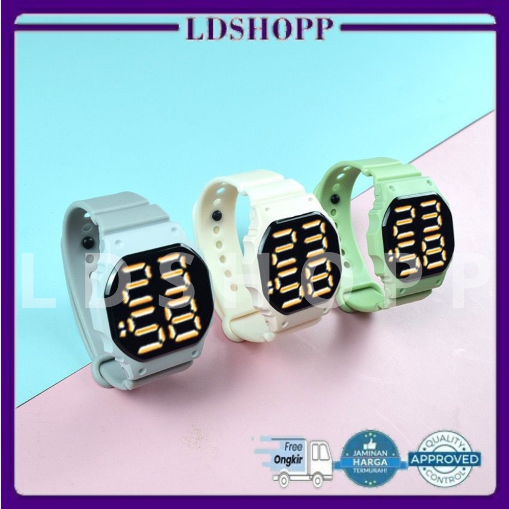 LDS J026 Jam Tangan Touchscreen Unisex Tali Rubber Karet Digital LED Fashion Import