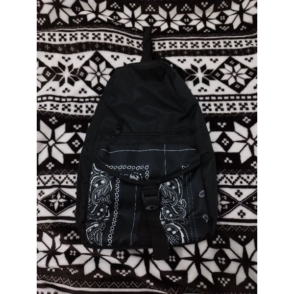 Easthood Station Black Crossbody Sling Bag Paisley