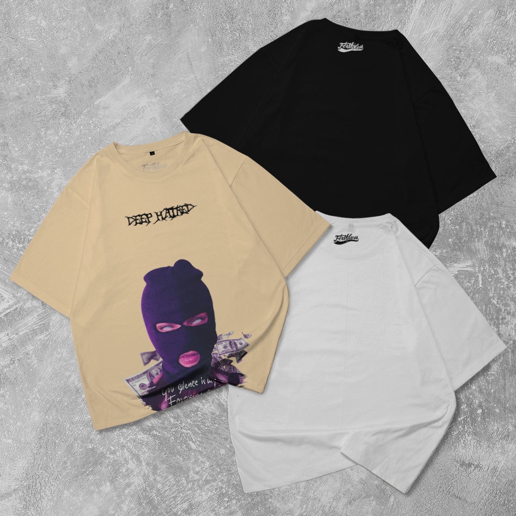 HIPNOP Deep Harted Kaos Oversize T-Shirt Cowok Premium