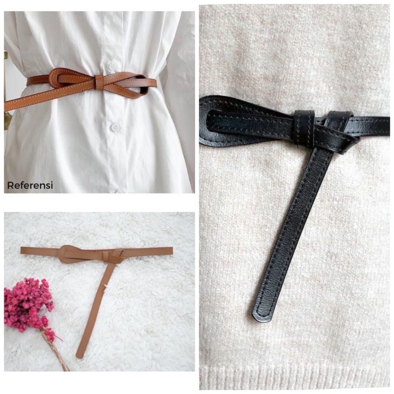 ribbon leather belt / obi belt ikat pinggang wanita / ikat pinggang gamis