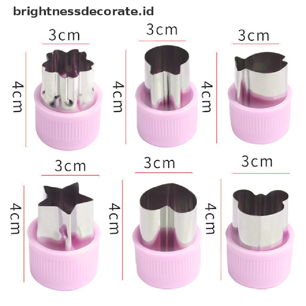 [Birth] Pemotong Sayuran Gagang Plastik Pink Stainless Buah Cutg Die Alat Dapur [ID]