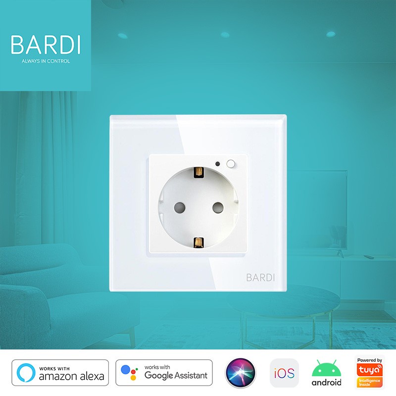 BARDI Smart Wall Socket Wifi EU Hitam Putih Colokan Stop Kontak Dinding Otomatis Home Automation