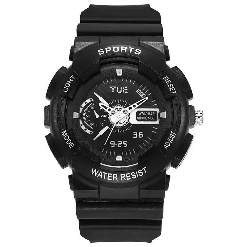 Jam Tangan Pria Dan Wanita Sport Rubber Fashion Digital Watch Dual Wristwatches LED