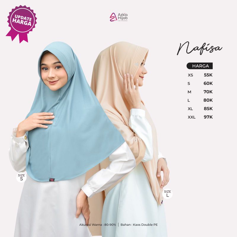 Jilbab / Kerudung Safana Variasi Warna. Warna Putih Size XS Ori By Azkia Hijab