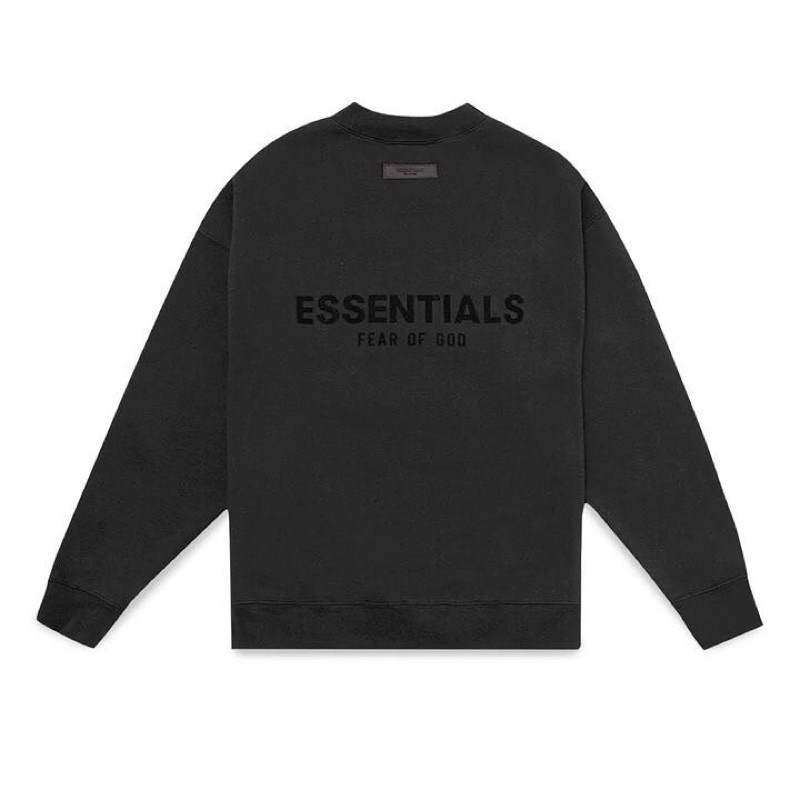 FOG Essentials Back Velvet Text Sweatshirt Black