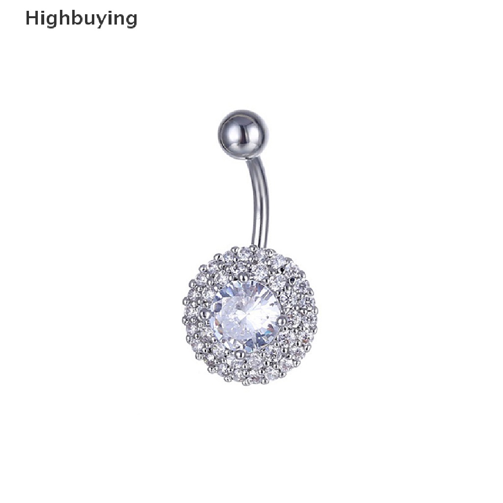 Hbid Dainsty Menjuntai Belly Button Rings Stainless Steel Pusar Zirkon Bunga Pusar Navel Ring Perhiasan Tubuh Seksi Glory