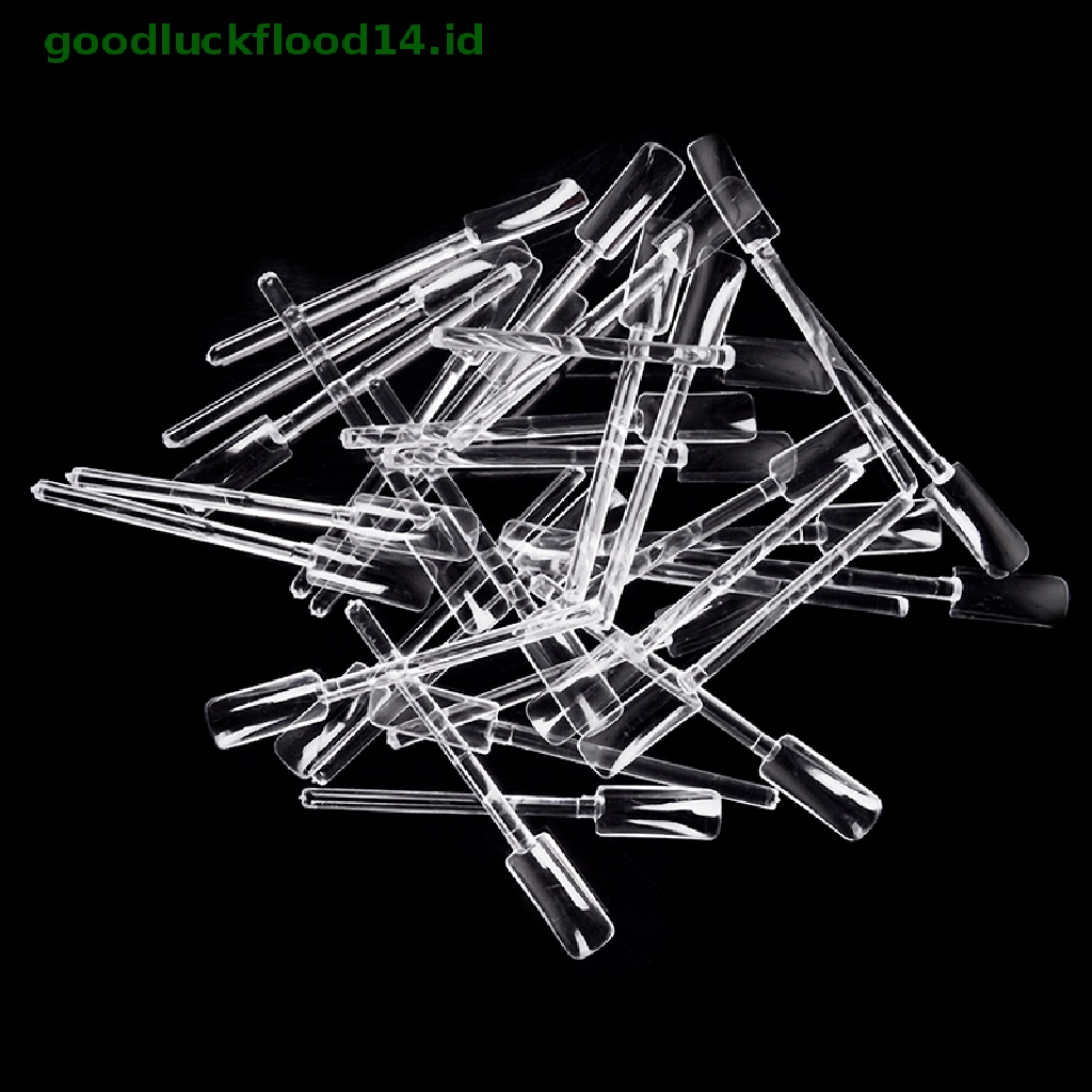 [GOOGFOUR] 32pcs Tips Stik Nail Art Clear Tips Display Stand Alat Pelatihan Kutek [TOP]