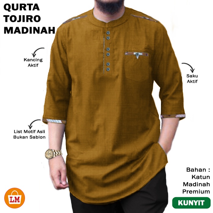 TERMURAH TERLARIS Baju Koko Pria QURTA TOJIRO Madinah Jumbo M L XL XXL LMS 23151-23157