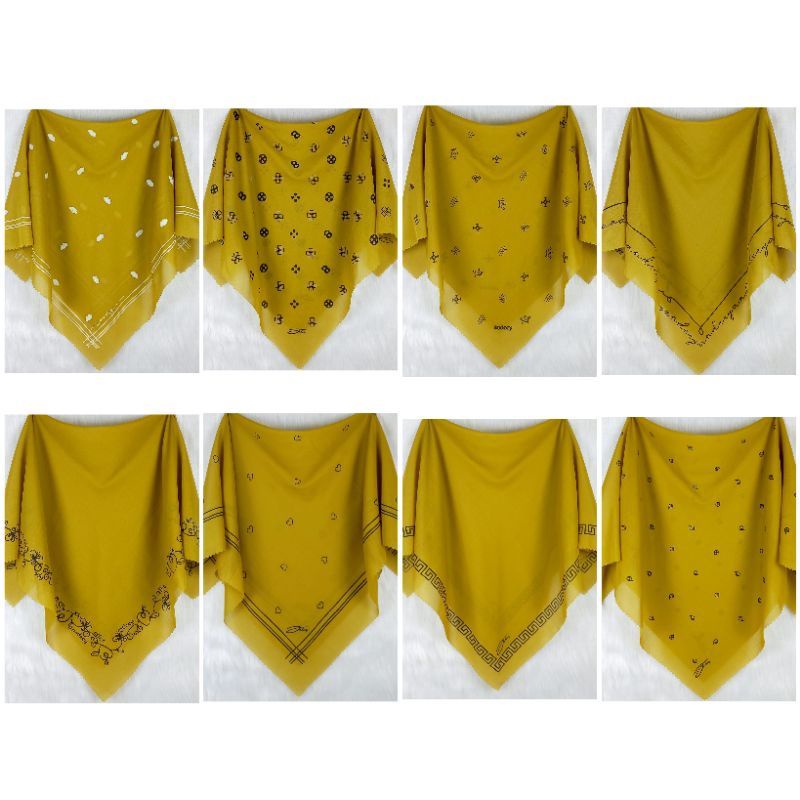 hijab segiempat voal warna lemon tua