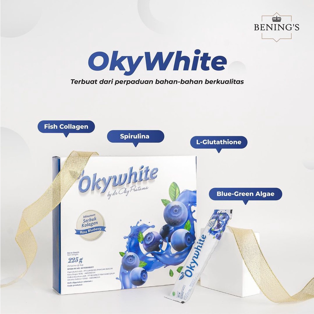 Benings  Oky White - Minuman pemutih | minuman kecantikan Okywhite bening Clinic by Dr Oky Pratama