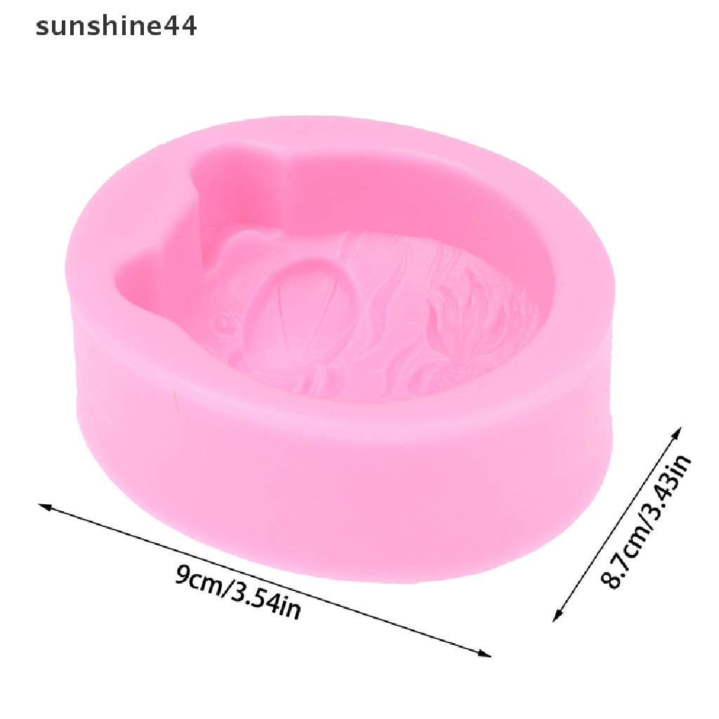 Sunshine Cetakan Silikon Anti Lengket 3D Silicone Soap mold DIY New Cat Fish Craft Art.