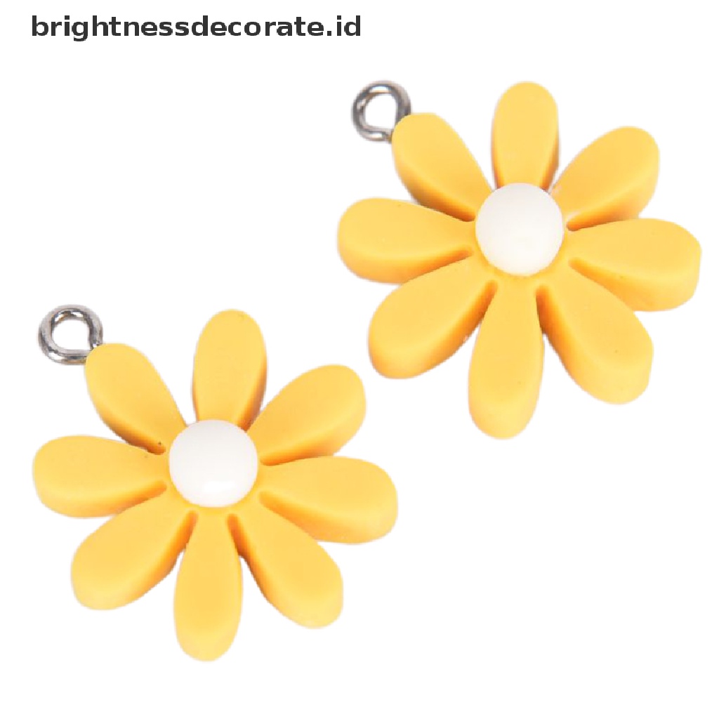 [Birth] 10pcs/set Resin Little Daisy Sun Flower Ch Liontin Membuat Perhiasan DIY Craft [ID]