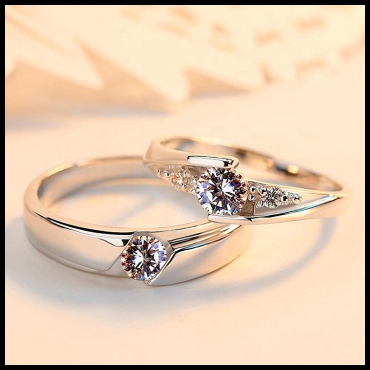 Cincin Tunangan Couple Emas Berlian Eropa Asli Ori 100% Kawin Nikah Hy
