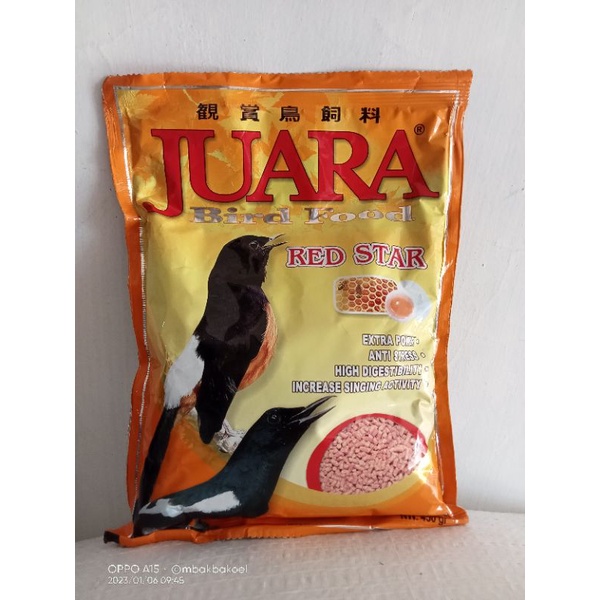 Pakan juara bird food Red star/ pakan manuk/ pakan burung juara bird food Red star  450g