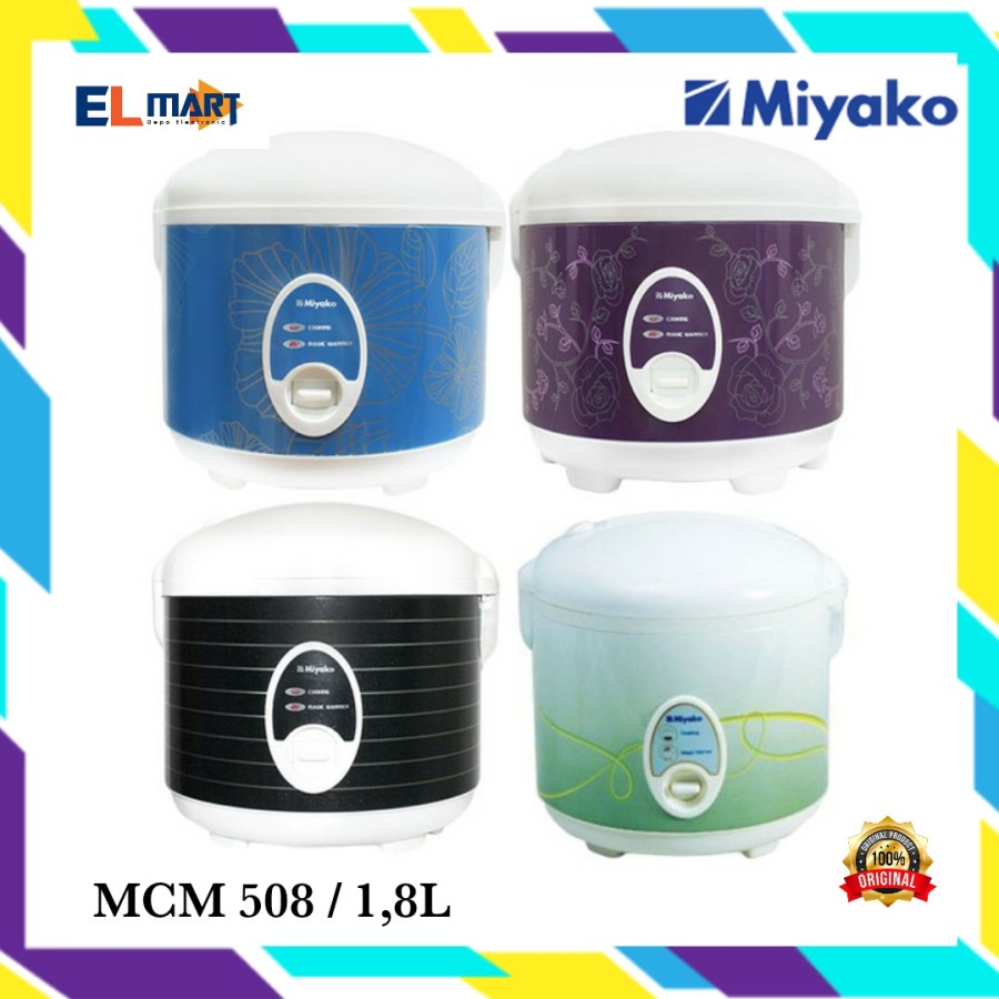 Miyako Magic Com Ricecooker 3 in 1 1,8 Liter MCM 508 - MCM508 1.8L Garansi Resmi