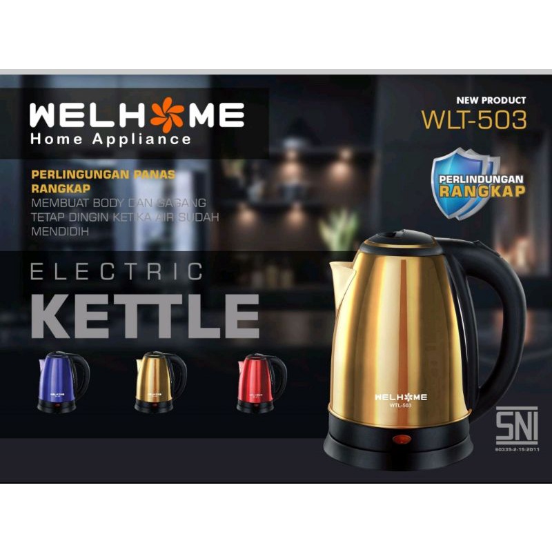 Welhome Electric Kettel 2 Liter / Teko Listrik WLT-503