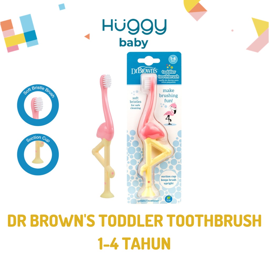 Dr Brown's HG058 FLAMINGO Toddler Toothbrush | Sikat Gigi Anak 1-4y