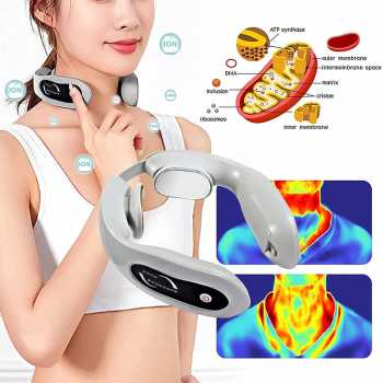 Alat Pijat Leher Elektrik Neck Massager Compress / Alat Terapi Pijat Leher Pegal Capek Elektrik Rechargable Pelancar Darah / Massage Pijat Terapi Leher Tubuh Refleksi Elektrik Infrared Magnetic / Alat Pijat Kesehatan Pria Wanita Penghilang Pegal Murah