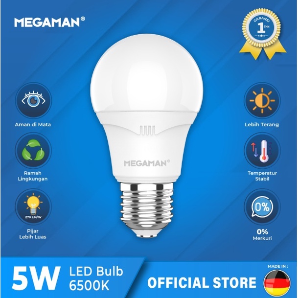 LAMPU LED / BOHLAM MEGAMAN A-BULB YTA55Z4 5W / 5 WATT (GARANSI RESMI)