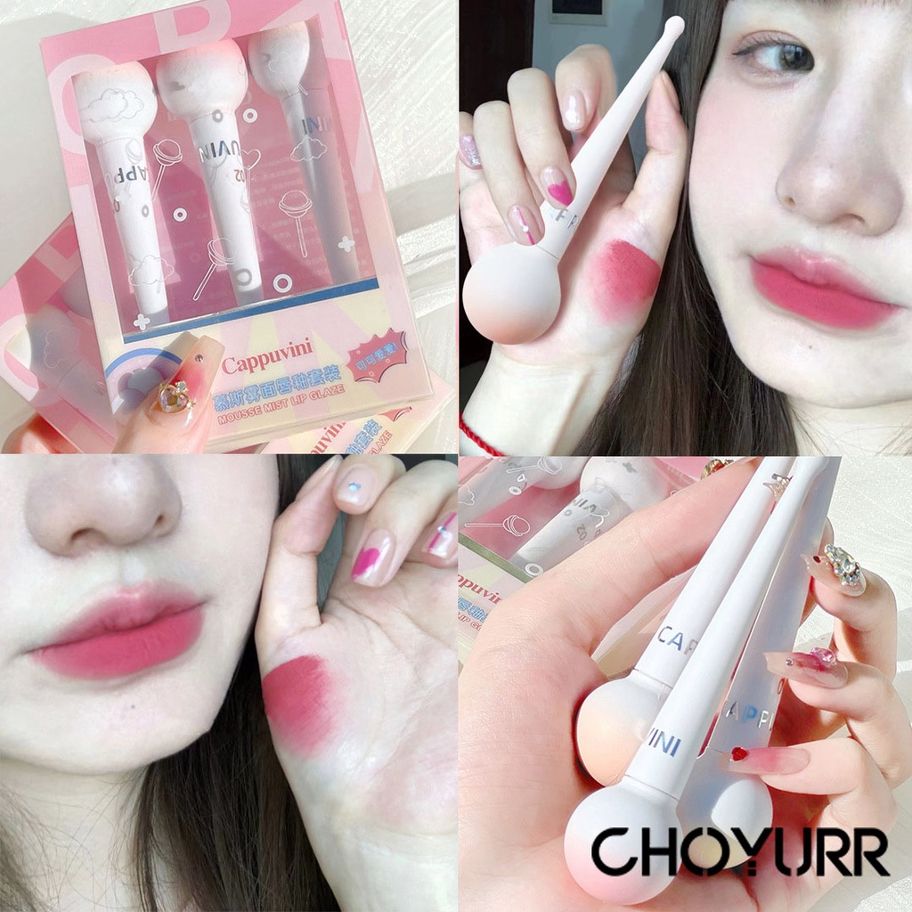 【COD】Lip Cream Lipstick Waterproof Lollipop Matte Lip Glaze Non-stick Cup Matte Smooth Velvet Lip Gloss Korea Lip Bibir-CH