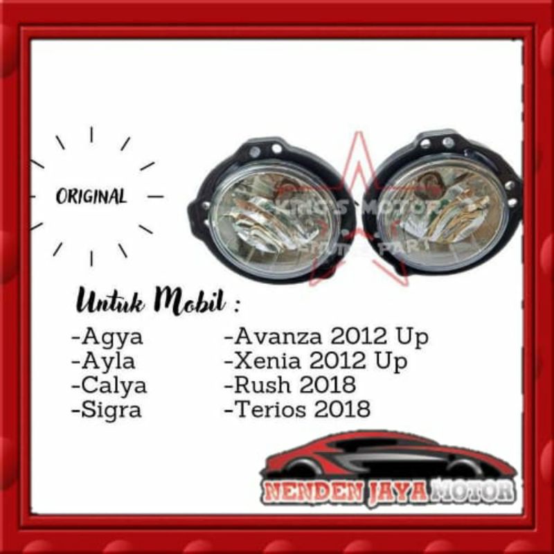 Foglamp Untuk Mobil Avanza , Xenia , Agya, Ayla, calya dan Sigra satu set kiri dan kanan  2012-2021 