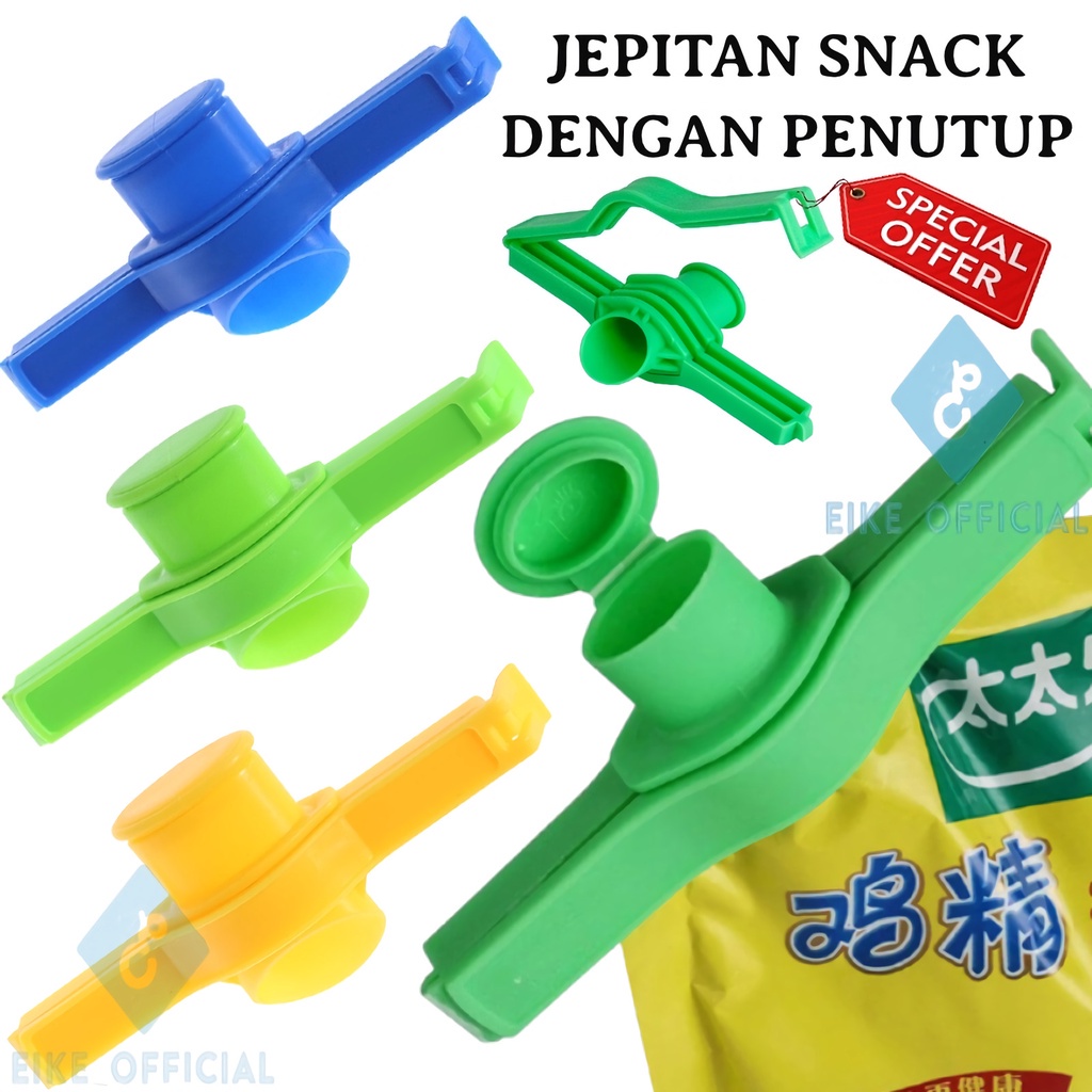 [Eike] Jepitan Snack Dengan Penutup / Penjepit Kemasan Plastik Makanan Ringan / Clip Makanan Cemilan / Clip Snack / Jepitan Kemasan Sabun Cair