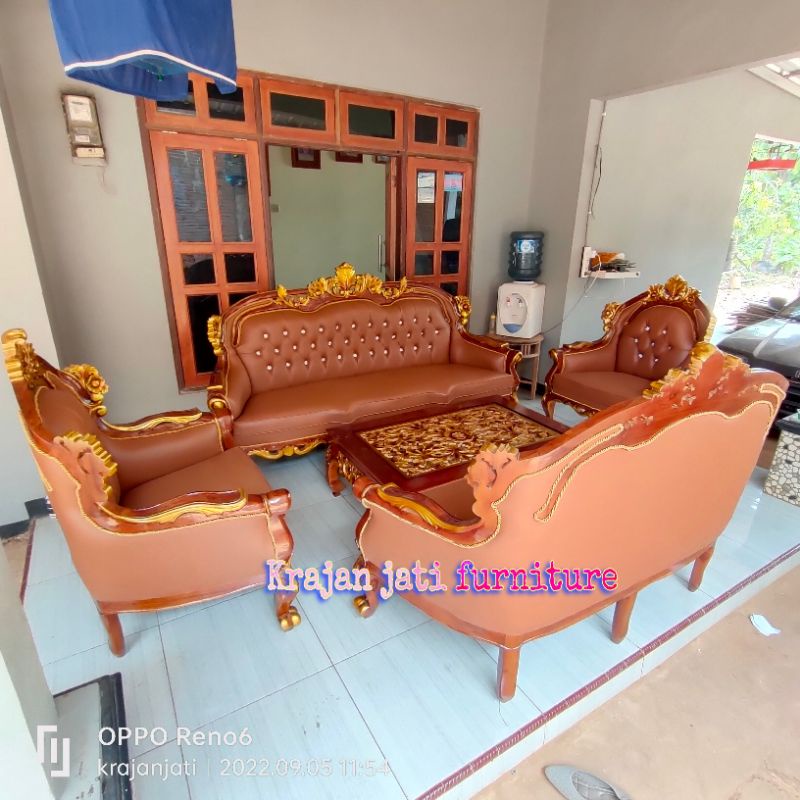 kursi tamu jati Romawi Virginia