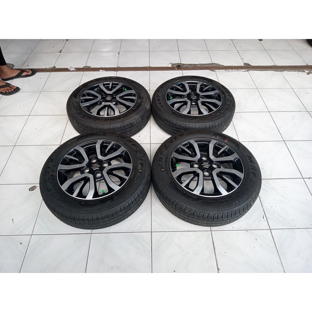 VELG MOBIL ORI COPOTAN STD SUZUKI SPRESSO RING 14 LEBAR 5 PCD 4x100 + BAN MRF 165/70R14 AGYA, AYLA, 