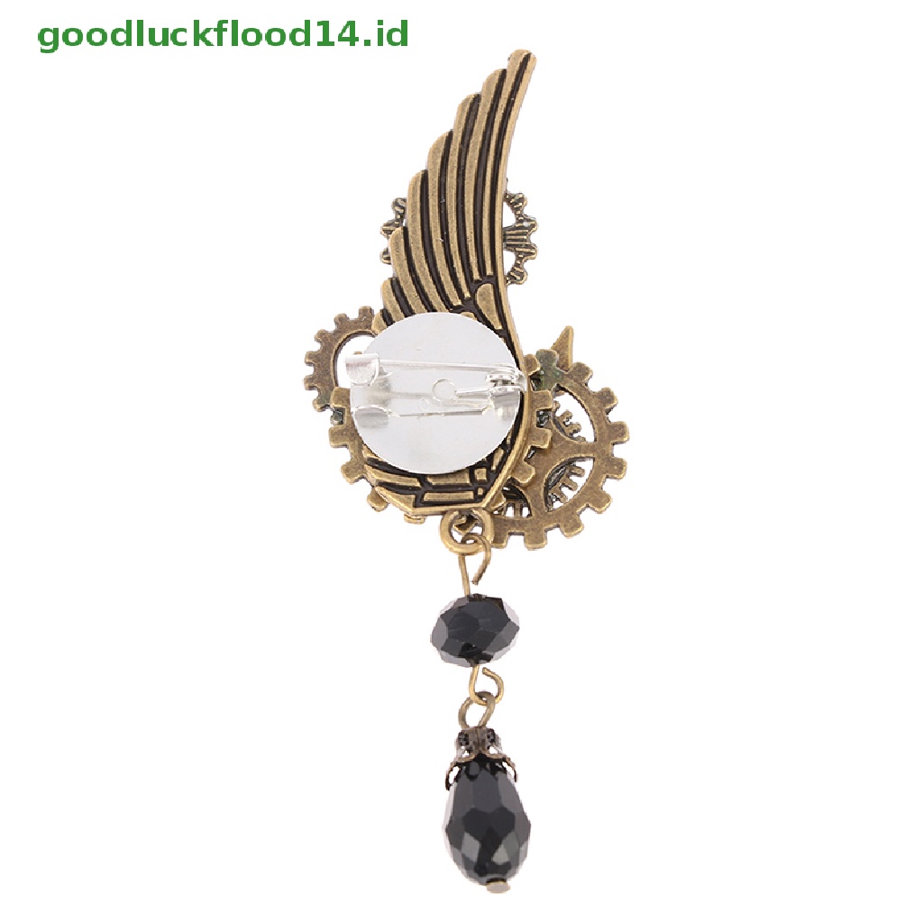 [GOOGFOUR] Bros Sayap Steampunk Gears Retro Punk Gothic Dada Pin Untuk Wanita Man [TOP]